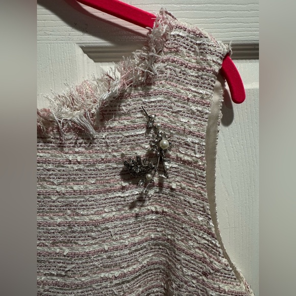 Alice + Olivia Pink Tweed Sparkle Dress Size L - Picture 2 of 4